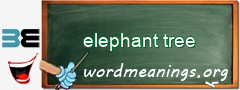 WordMeaning blackboard for elephant tree